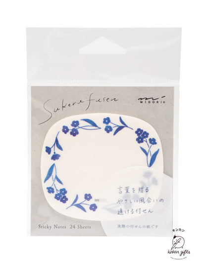 MIDORI Sticky Notes Blue Flowers MIDORI - Sukerufusen Sticky Notes