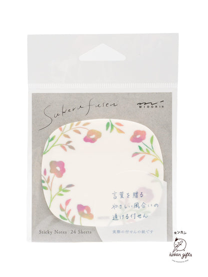MIDORI Sticky Notes Pink Flowers MIDORI - Sukerufusen Sticky Notes