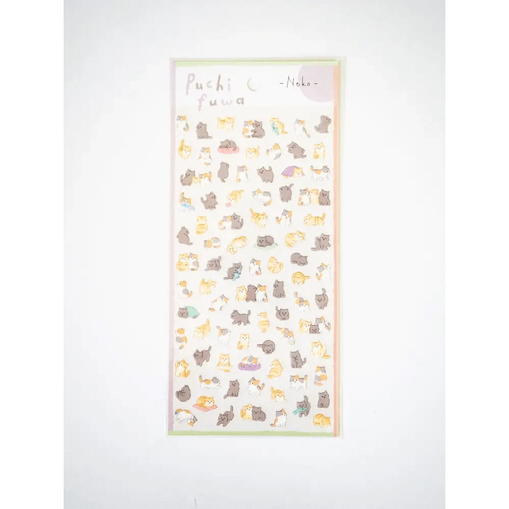 MIND WAVE Decorative Stickers Tiny Puffy Sticker Sheet - Neko (Cat)