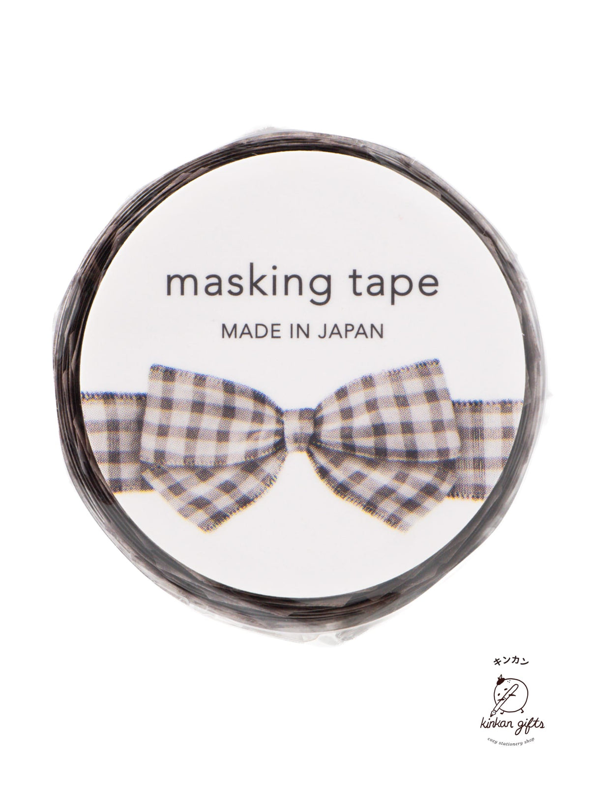 MIND WAVE Gingham Check Gray Mindwave - Ribbon Washi Tape