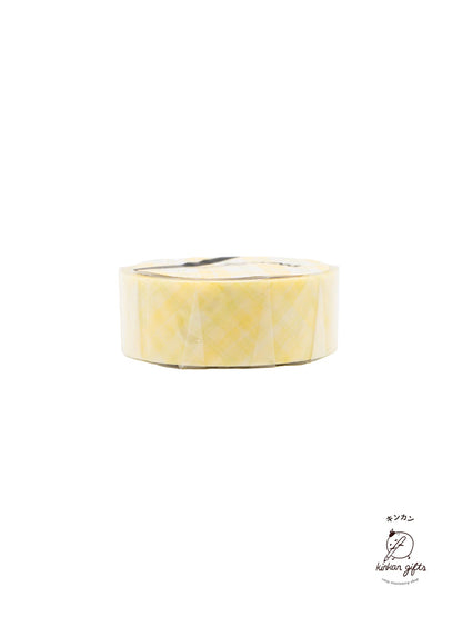 MIND WAVE Mindwave - Soft & Pale Pattern Washi Tape - Plaid Yellow