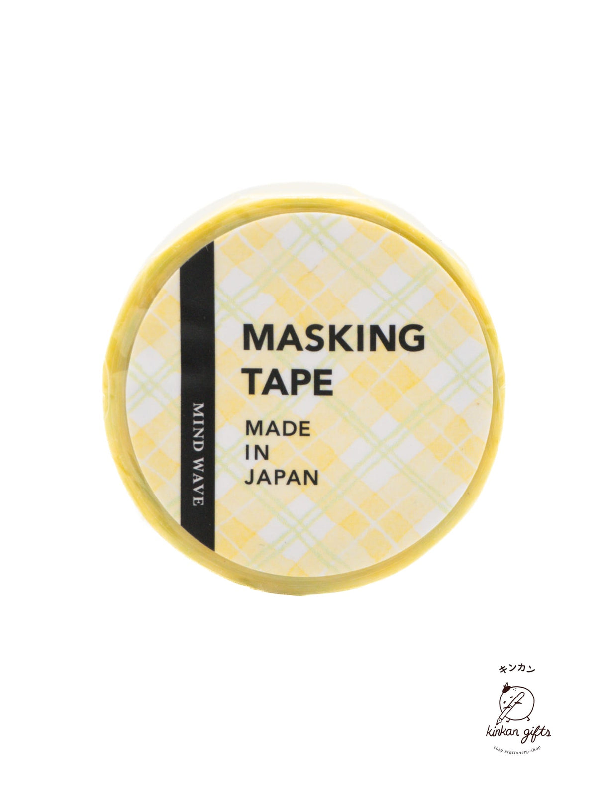 MIND WAVE Mindwave - Soft & Pale Pattern Washi Tape - Plaid Yellow