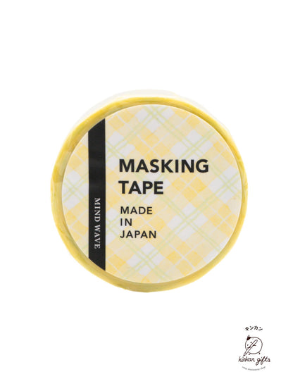 MIND WAVE Mindwave - Soft & Pale Pattern Washi Tape - Plaid Yellow