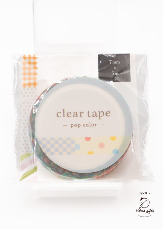 MIND WAVE Patterns Mind Wave - Clear Washi Tape - Pop Color - 7mm - Thin