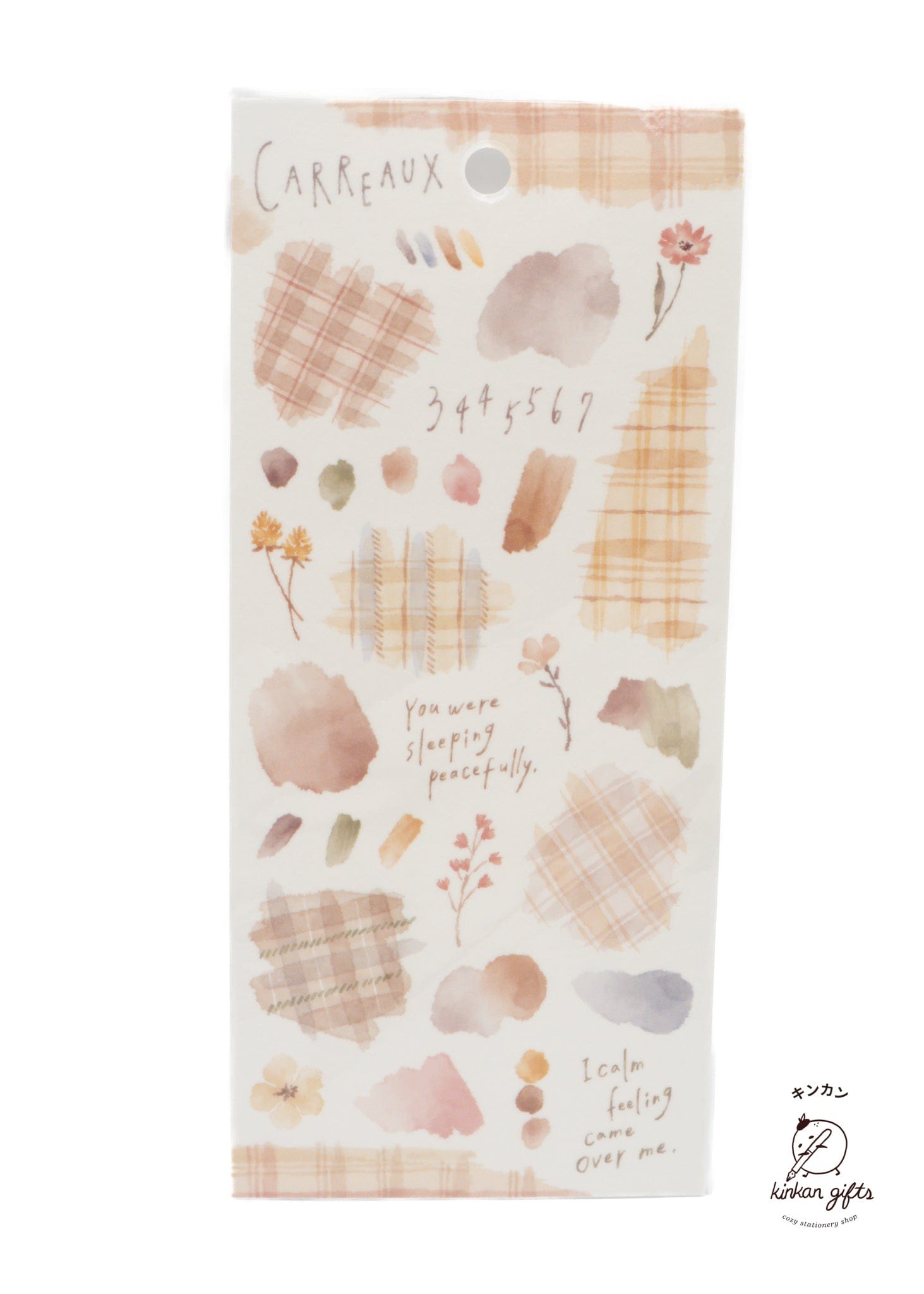 MIND WAVE Sticker Sheet Brown Carreaux Decorative Sticker Sheets