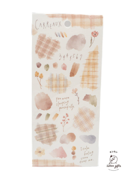 MIND WAVE Sticker Sheet Brown Carreaux Decorative Sticker Sheets