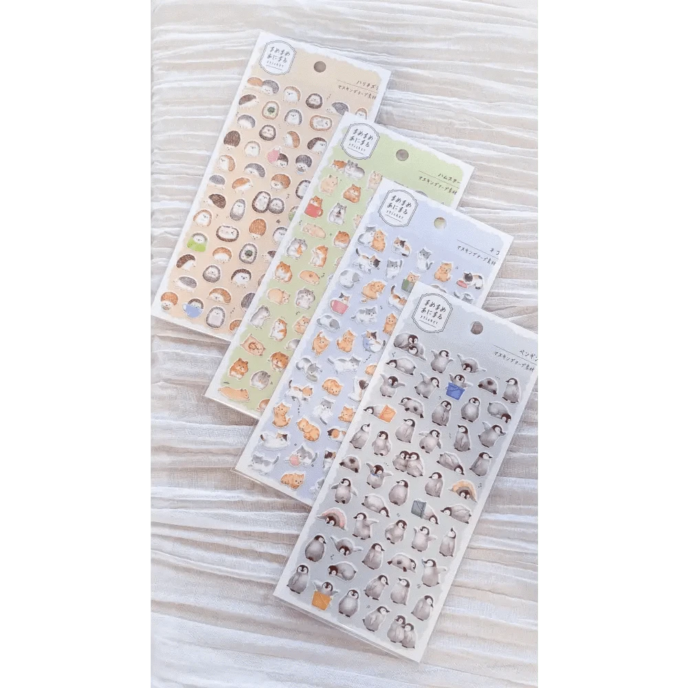 MIND WAVE Sticker Sheet Mame-Mame Animal Sticker Sheet