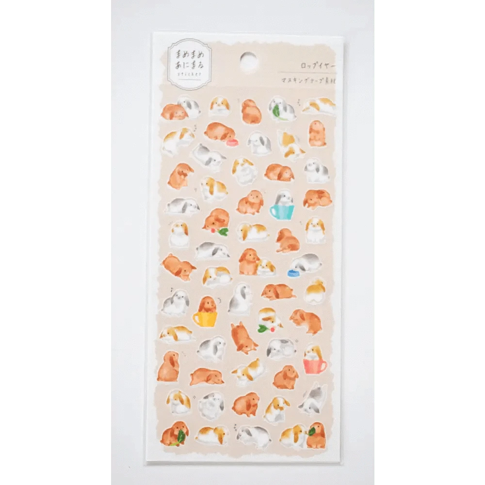 MIND WAVE Sticker Sheet Mame-Mame Animal Sticker Sheet
