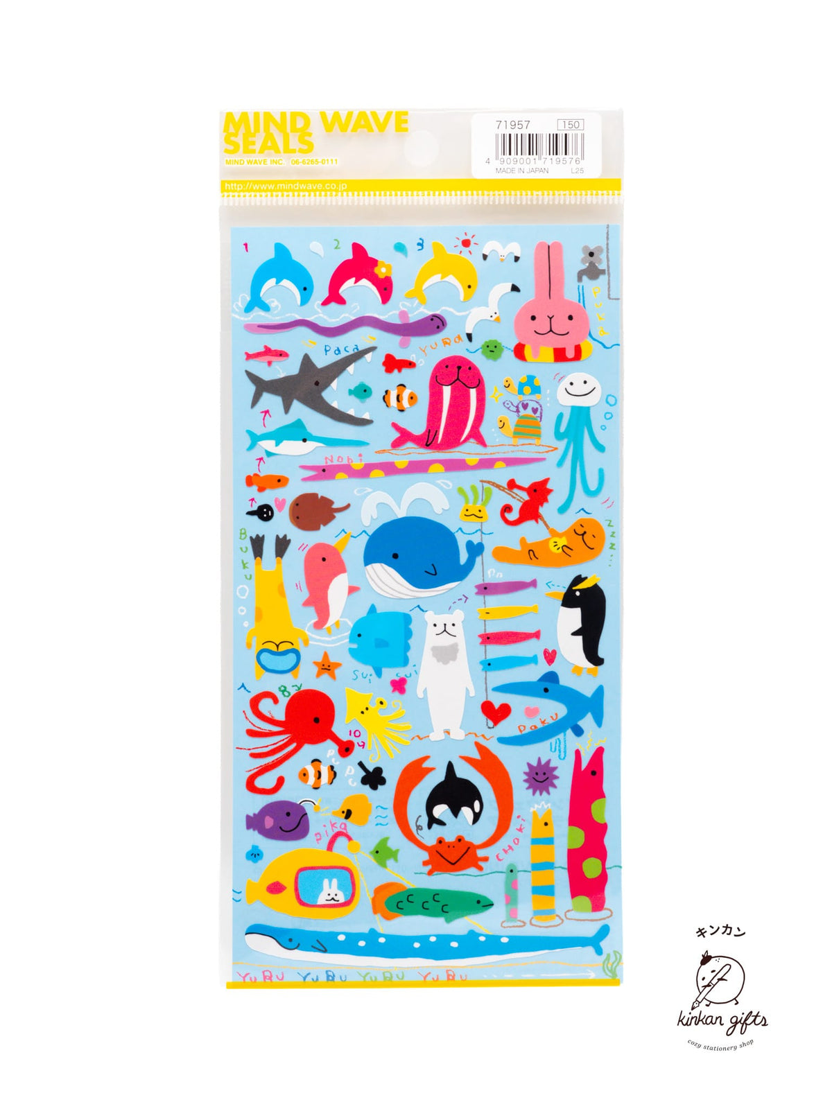 MIND WAVE Sticker Sheet Yuru-Fish Petanko Seals - Yuru Animals Sticker Sheet