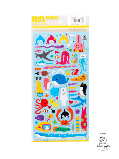 MIND WAVE Sticker Sheet Yuru-Fish Petanko Seals - Yuru Animals Sticker Sheet