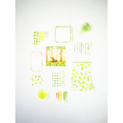 MIND WAVE Washi Stickers Green Hocco Deco Sticker