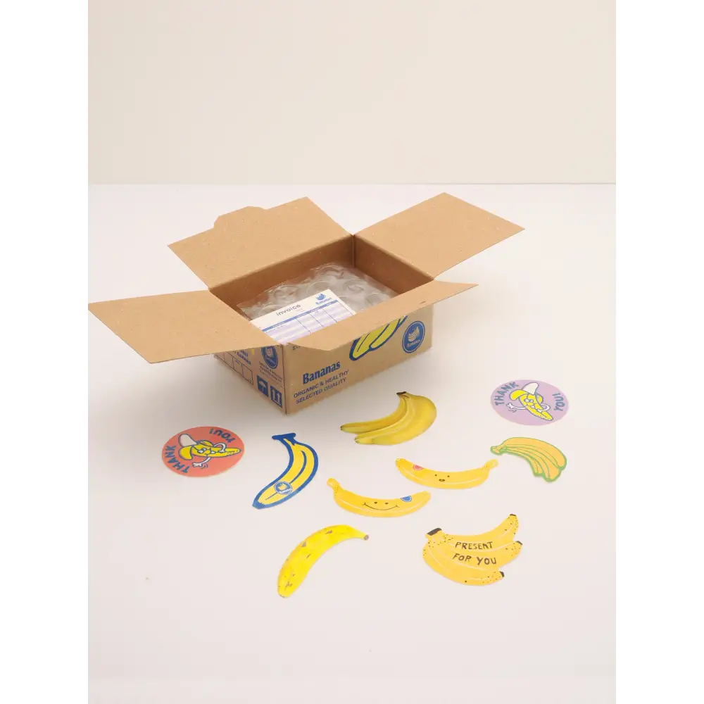 Mini Shipping Crate Stickers - Banana - decorative stickers