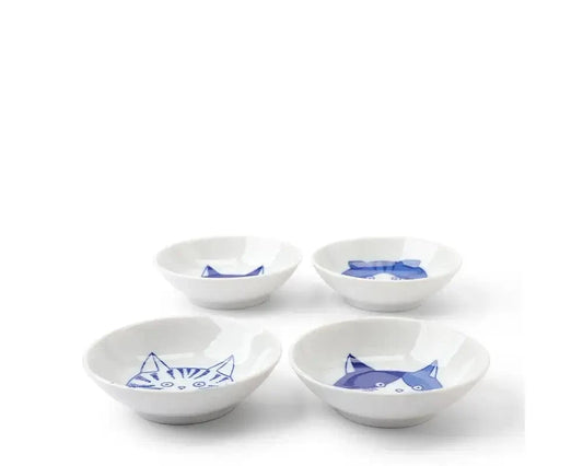 Miya Company Bowl Small Set/4 Cat Faces