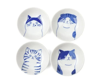 Miya Company Bowl Small Set/4 Cat Faces