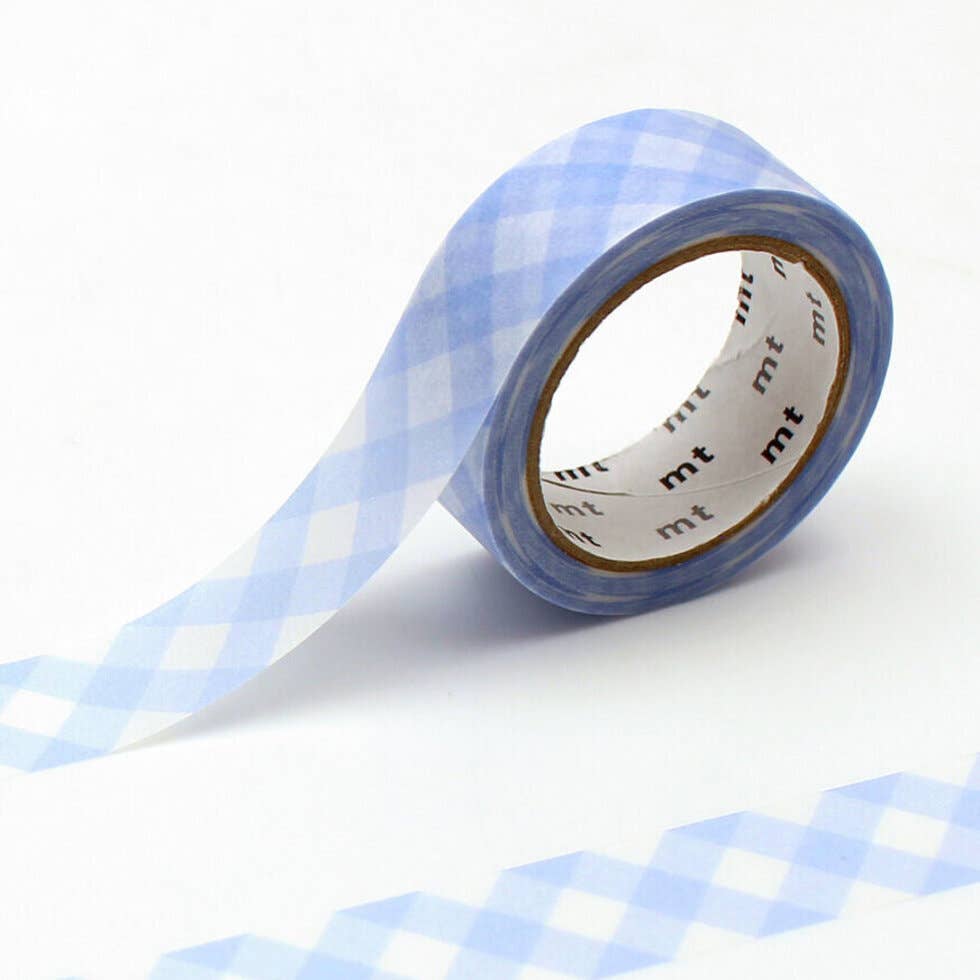 mt masking tape (Sweet Bella) 15mm thick checkered pastel ultramarine