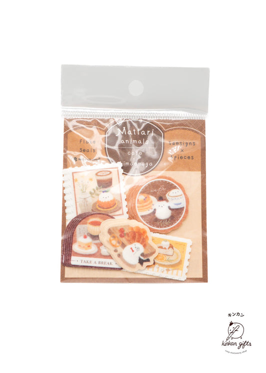 NB.CO.,LTD. cafe x shimaenaga Mattari animals - Flake seal Stickers