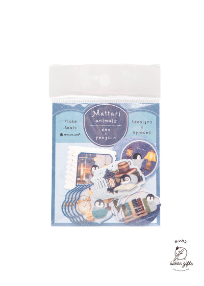 NB.CO.,LTD. den x penguin Mattari animals - Flake seal Stickers