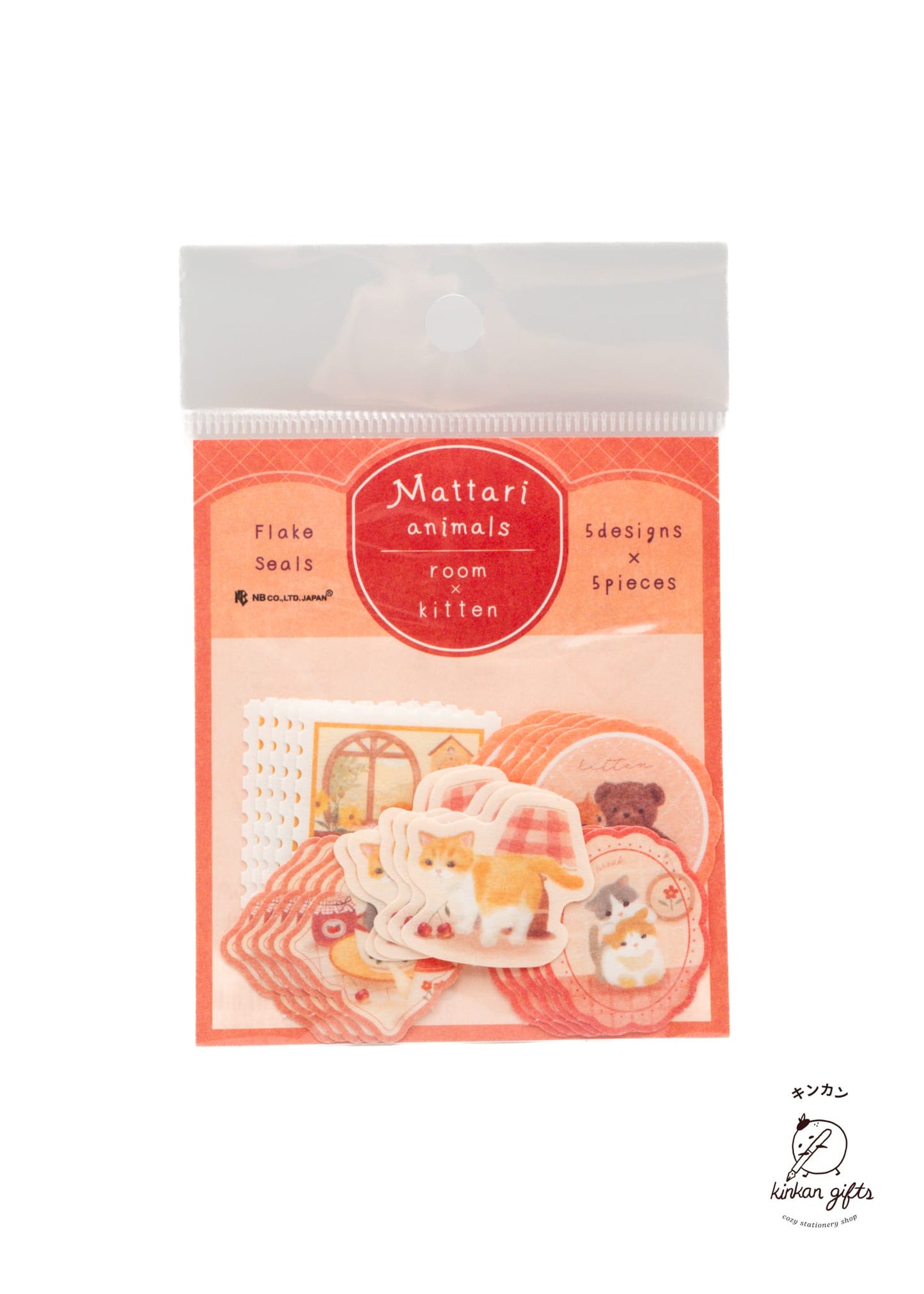 NB.CO.,LTD. room x kitten Mattari animals - Flake seal Stickers