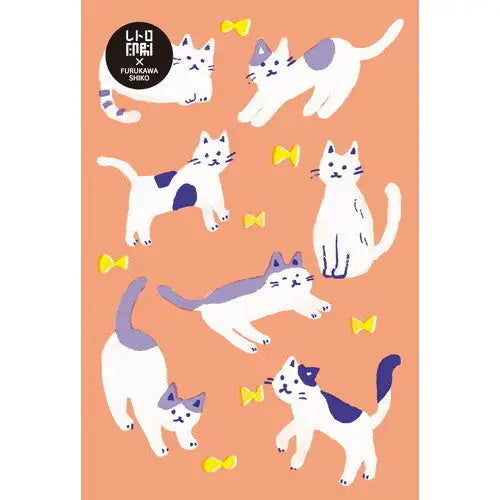 Neon Cats Greeting Card - Jam x Furukawa Shiko - greeting cards