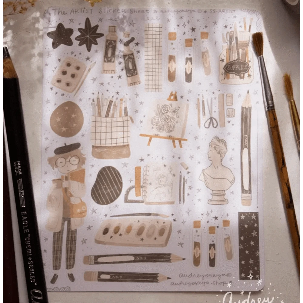 Okeya Stationery Co. Sticker Sheet Artist Sticker Sheet