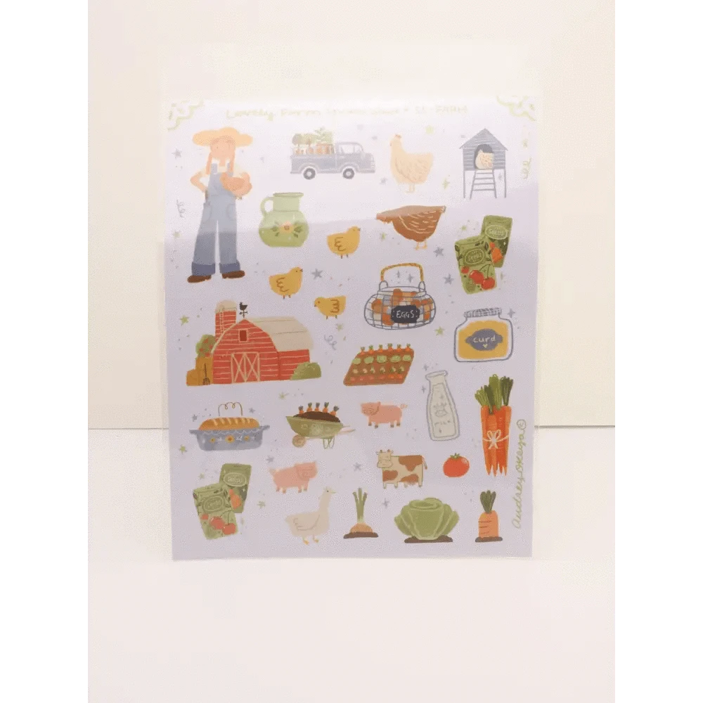 Okeya Stationery Co. Sticker Sheet Farm Sticker Sheet