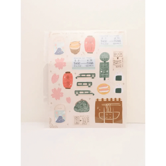 Okeya Stationery Co. Sticker Sheet Japan Trip Sticker Sheet - Okeya Stationery