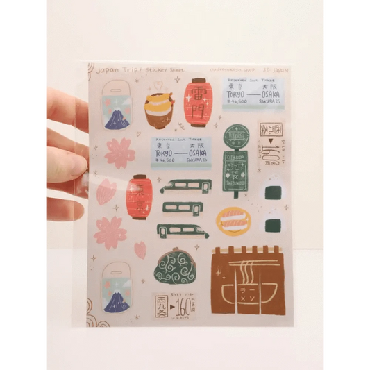 Okeya Stationery Co. Sticker Sheet Japan Trip Sticker Sheet - Okeya Stationery