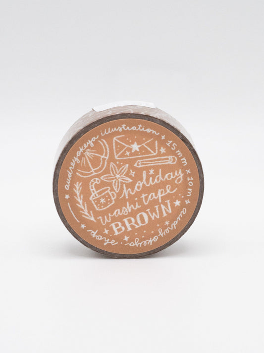 Okeya Stationery Co. Washi Tape Holiday Brown Washi Tape