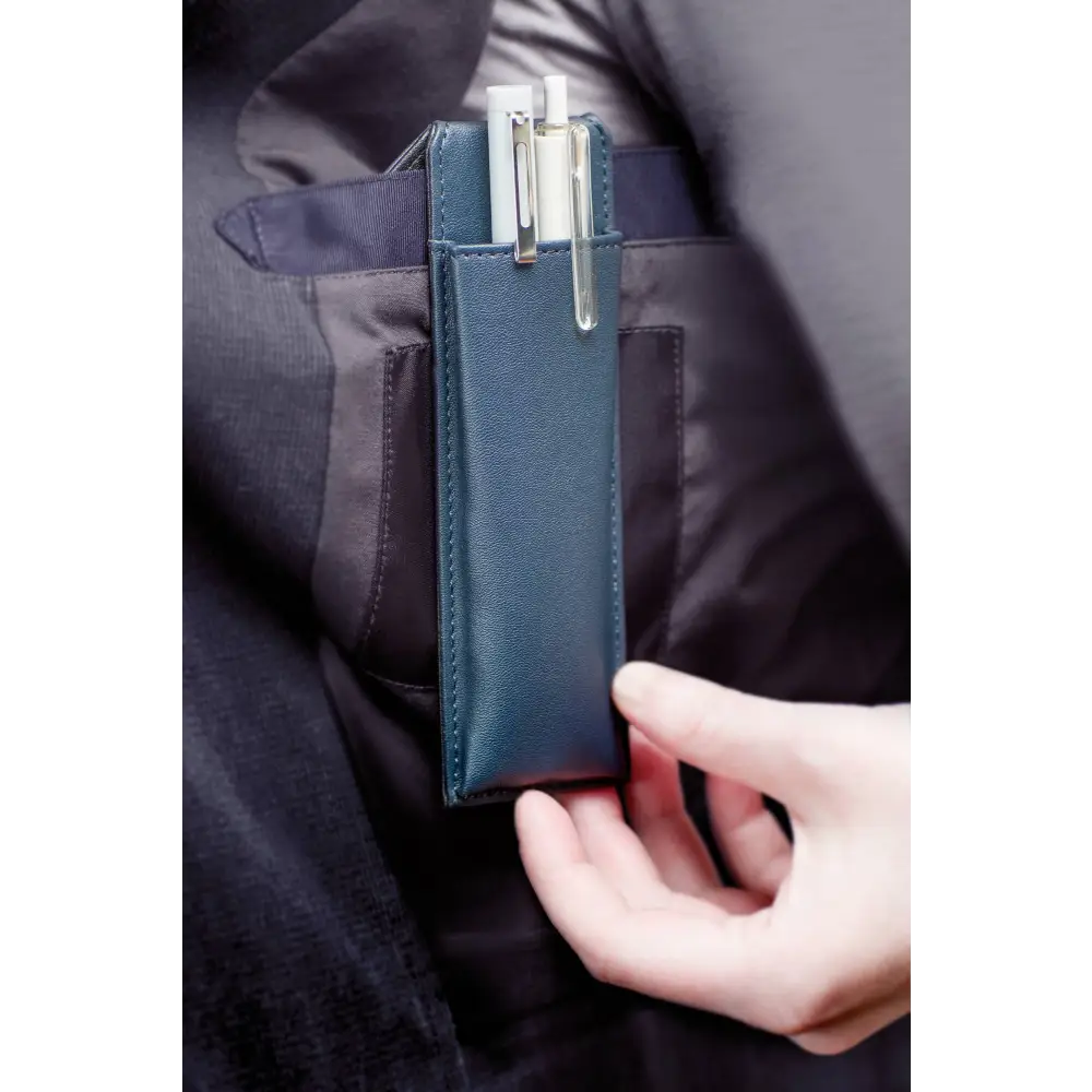 KING JIM Pensam Slim Portable Pen Case with Magnetic: Black