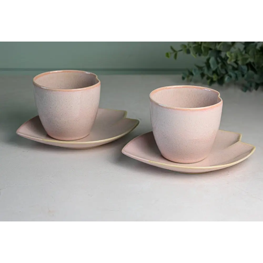 Pink LOVE Ceramic Tea Cup with Saucer Japanese Cup - 1 cup and saucer