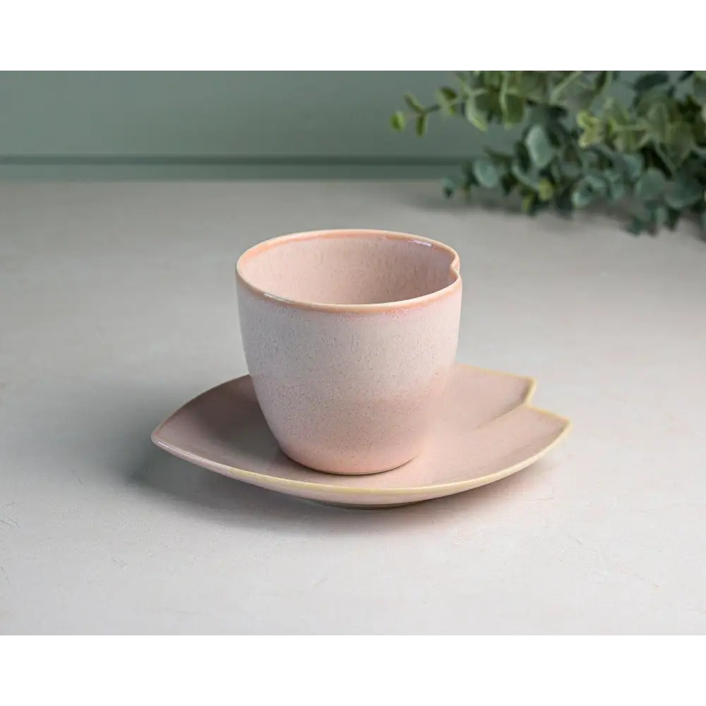 Pink LOVE Ceramic Tea Cup with Saucer Japanese Cup - 1 cup and saucer