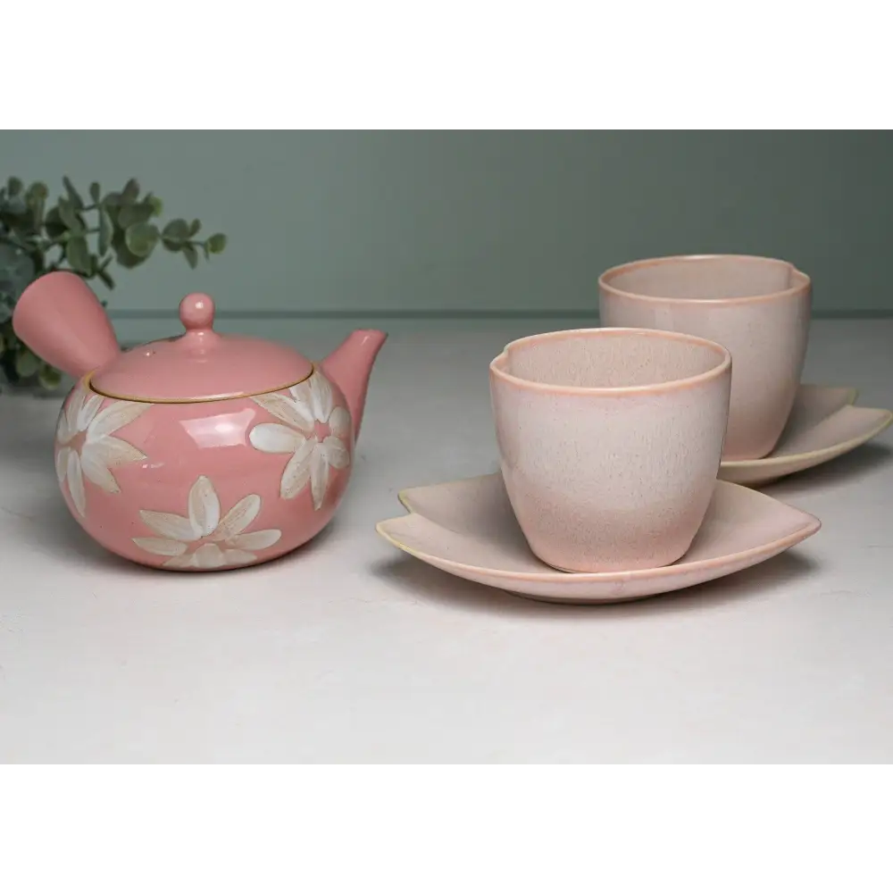 Pink LOVE Ceramic Tea Cup with Saucer Japanese Cup - 1 cup and saucer