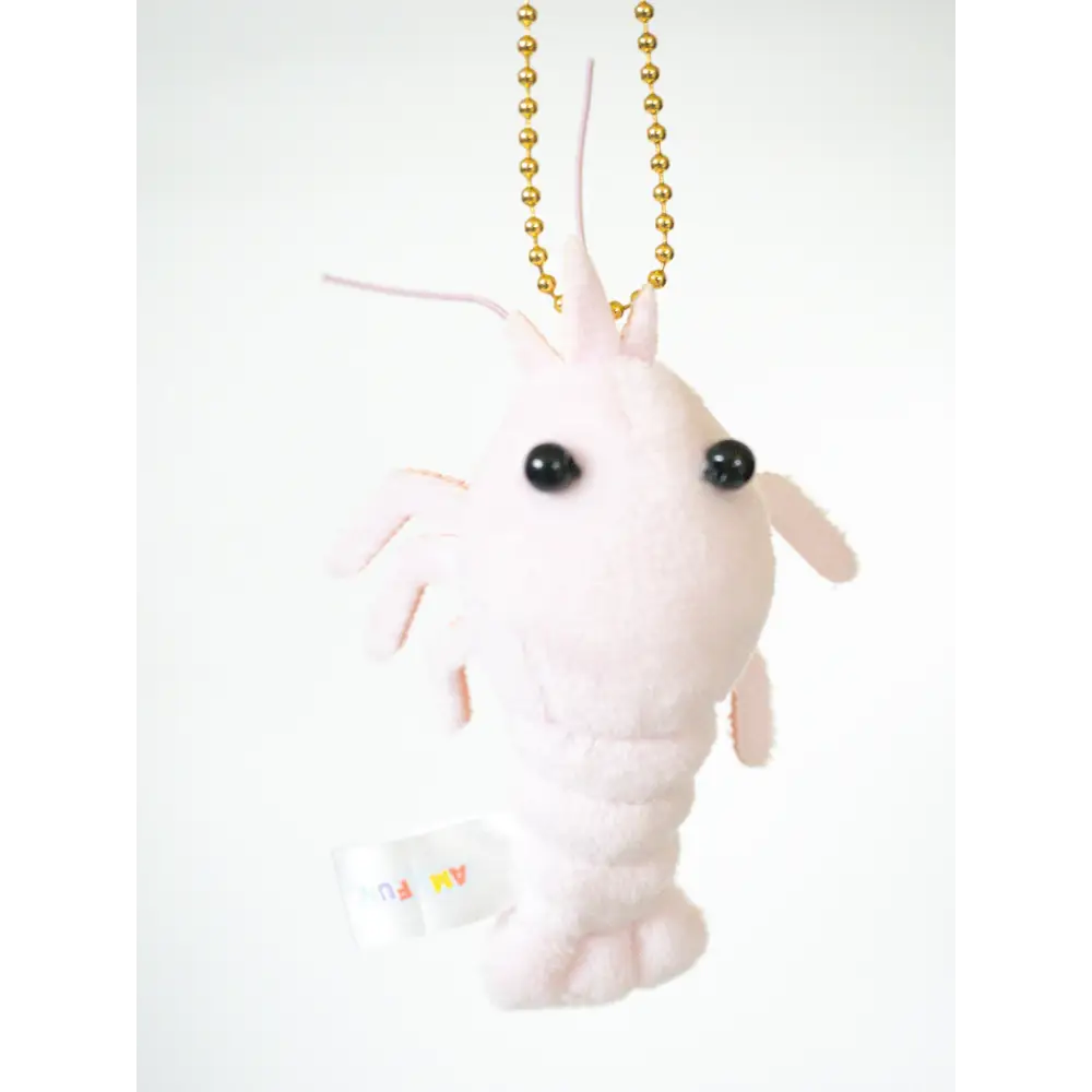 Pink Shrimp Keychain Plush - keychains