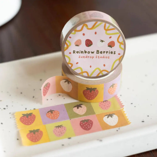 Rainbow Berries Washi Tape - decorative tapes