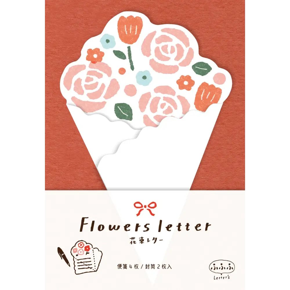 FURUKAWASHIKO Stationary Red Flowers Letter Set