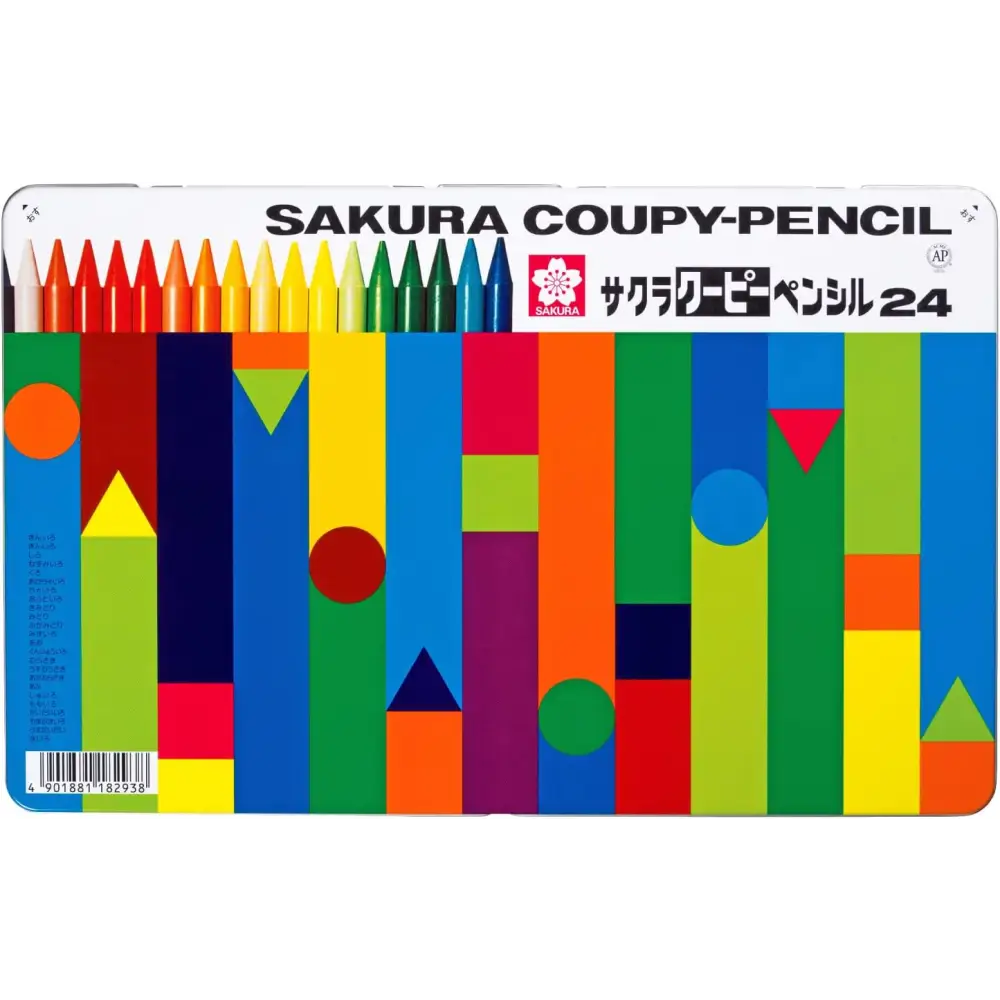 SAKURA CRAY-PAS 24-Color Pencil Set - 24 colors of cool-pea pencils (in a can) - pencils