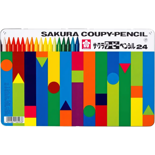 SAKURA CRAY-PAS 24-Color Pencil Set - 24 colors of cool-pea pencils (in a can) - pencils