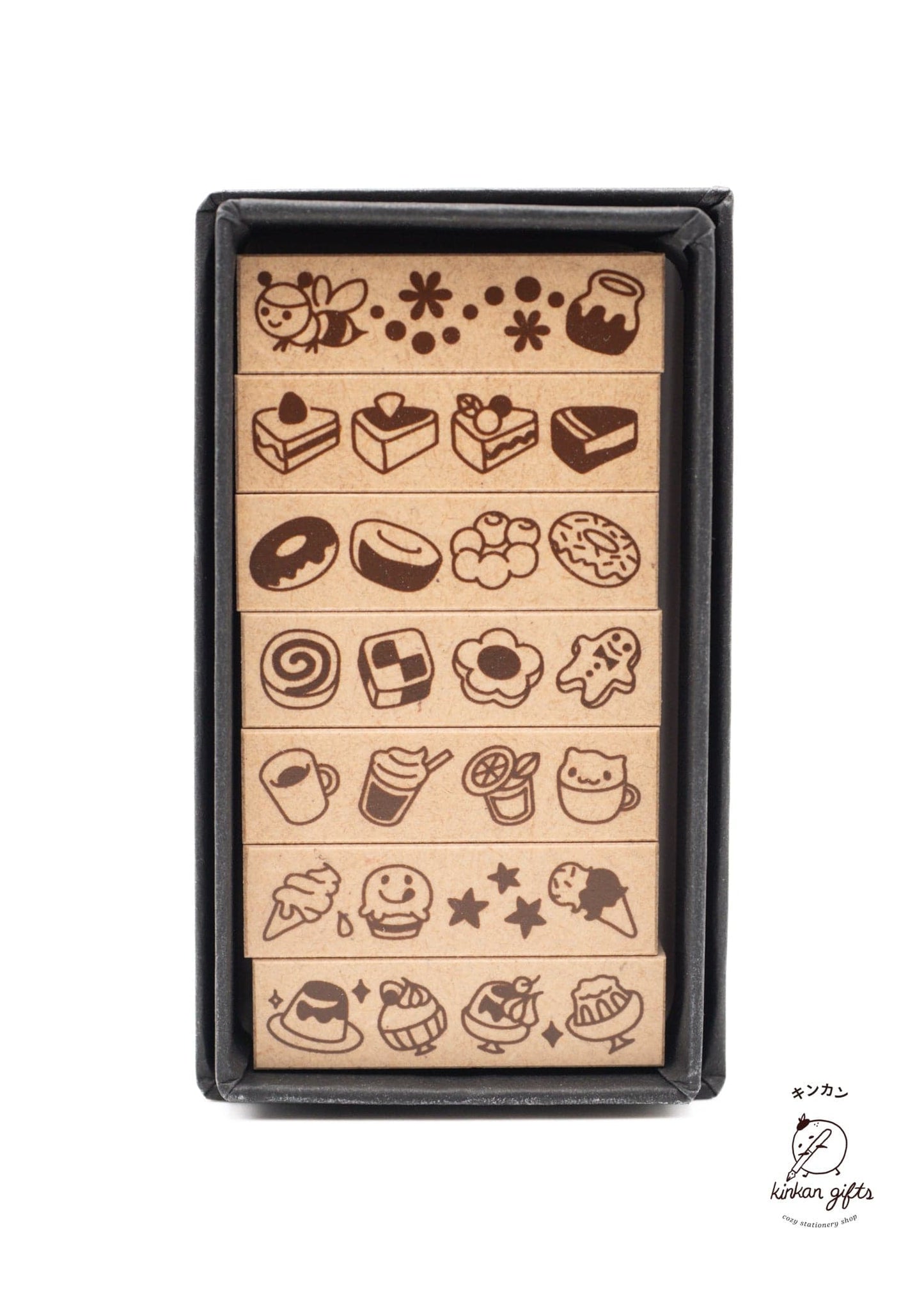 SANBY CO.,LTD. Border Stamp Sweets Stamp Stamp set Sweets 7-pcs set