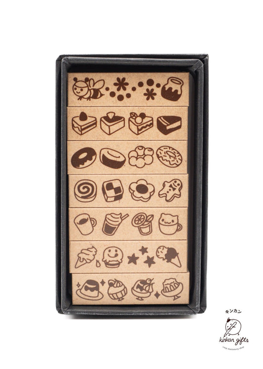 SANBY CO.,LTD. Border Stamp Sweets Stamp Stamp set Sweets 7-pcs set