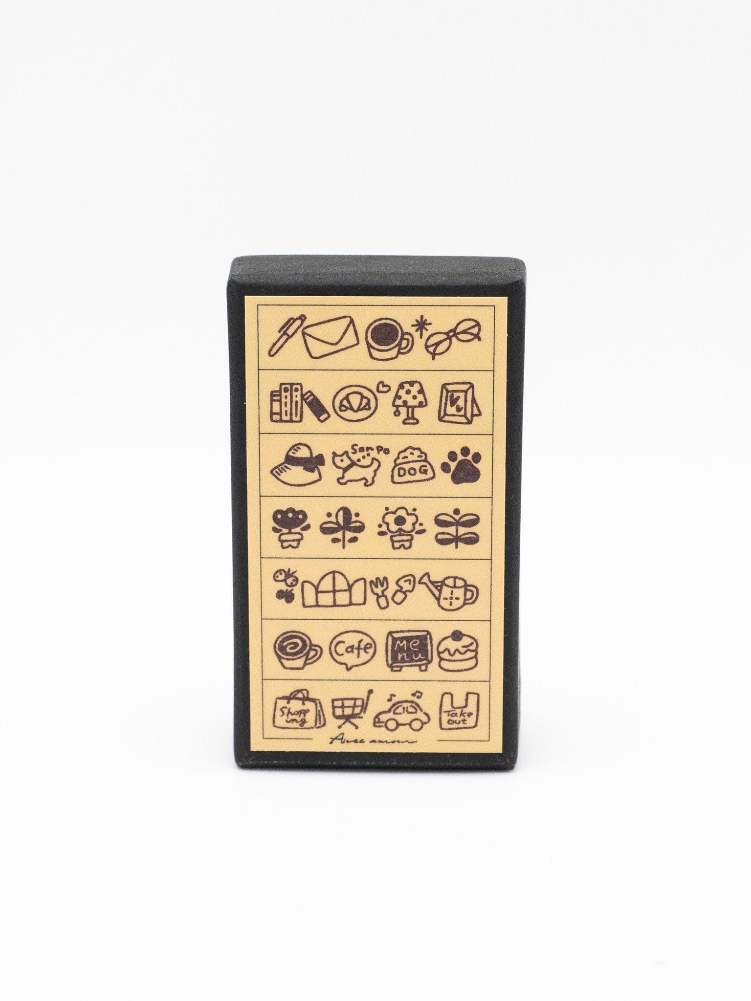 SANBY CO.,LTD. Stamps Wooden Border Stamps - Cute Life Patterns - 7pcs