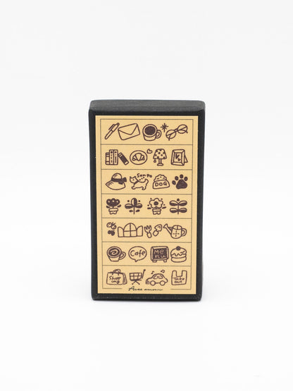 SANBY CO.,LTD. Stamps Wooden Border Stamps - Cute Life Patterns - 7pcs