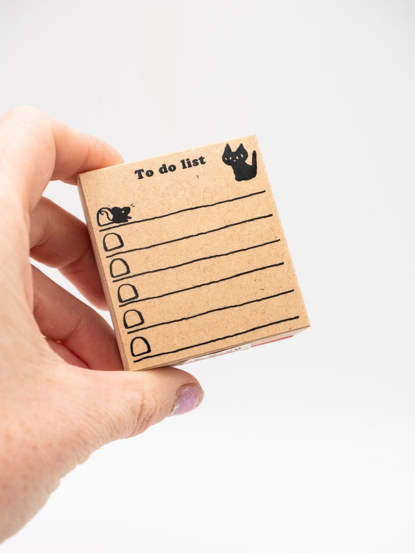 SANBY CO.,LTD. Wooden To-do List Stamp - Cat Cafe