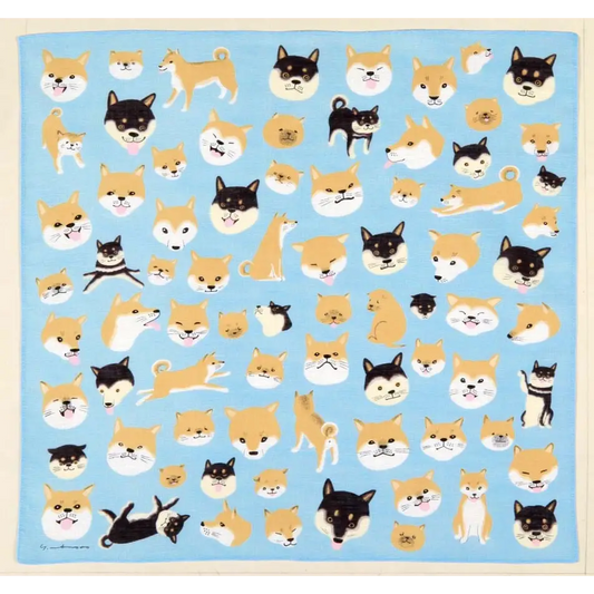 Shiba Inu Handkerchief by Yoko Matsumoto