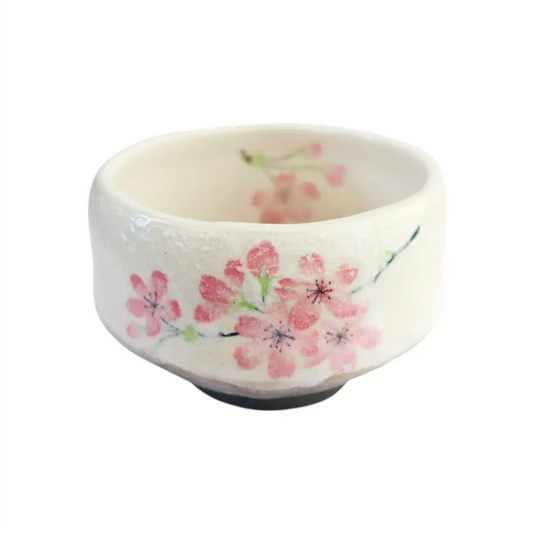 Shiro Yamazakura Cherry Blossoms Matcha Bowl 8oz 3.75’’D x 1.5’’H Porcelain JP (1/36)