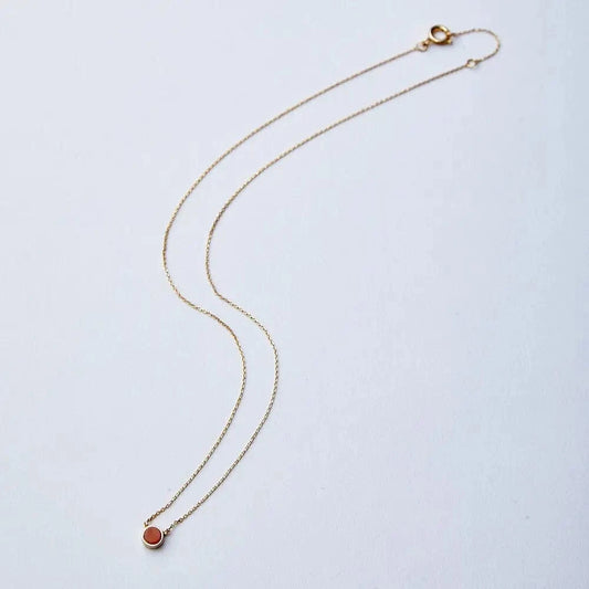 SHISEIHANBAI Jewelry Necklace BRASS Stone Noble OR Dainty Brass & Stone Pendant Necklace
