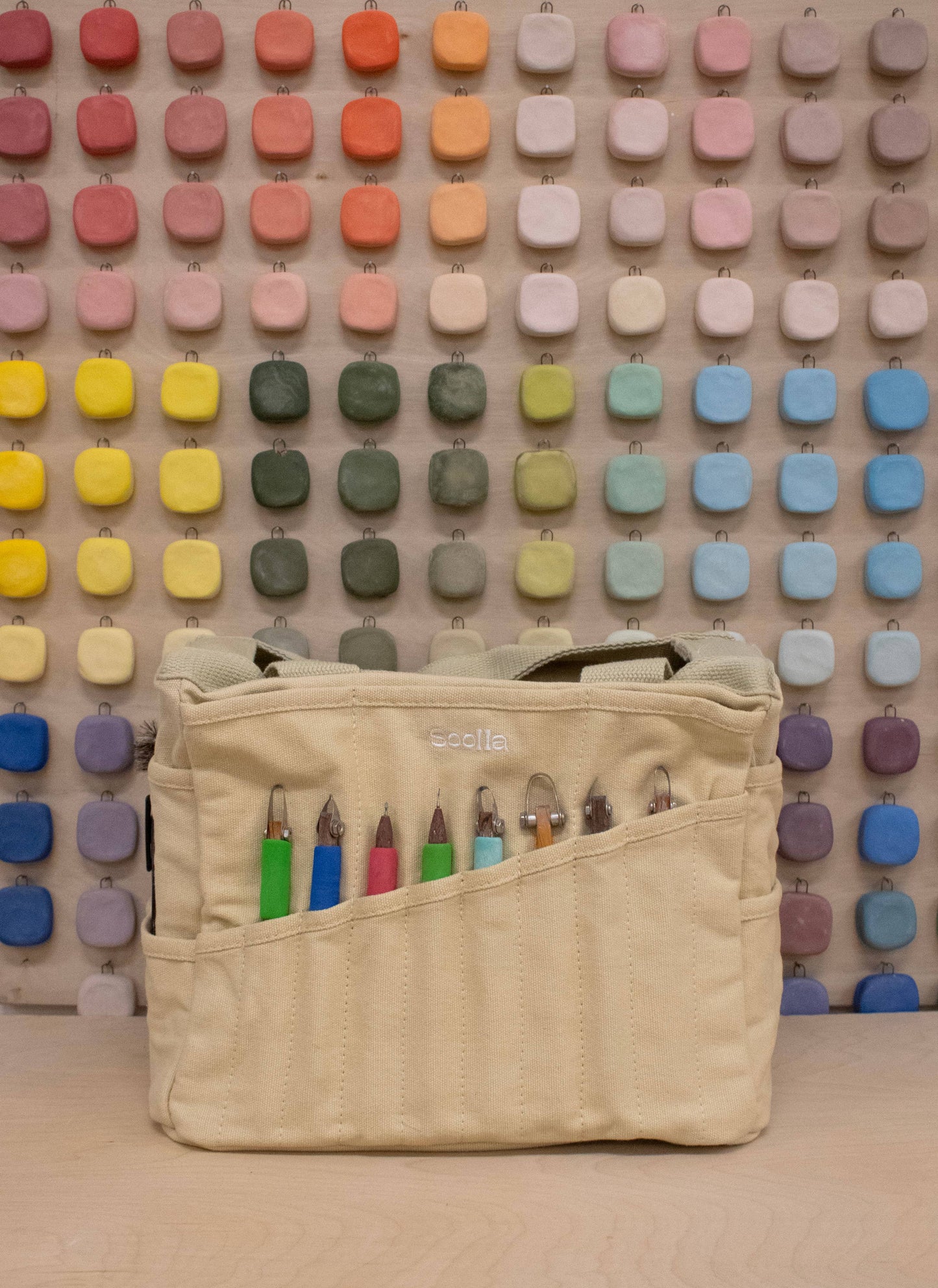 Soolla Soolla Studio Artist Bag, Boho Beige, Tool Bag Tote