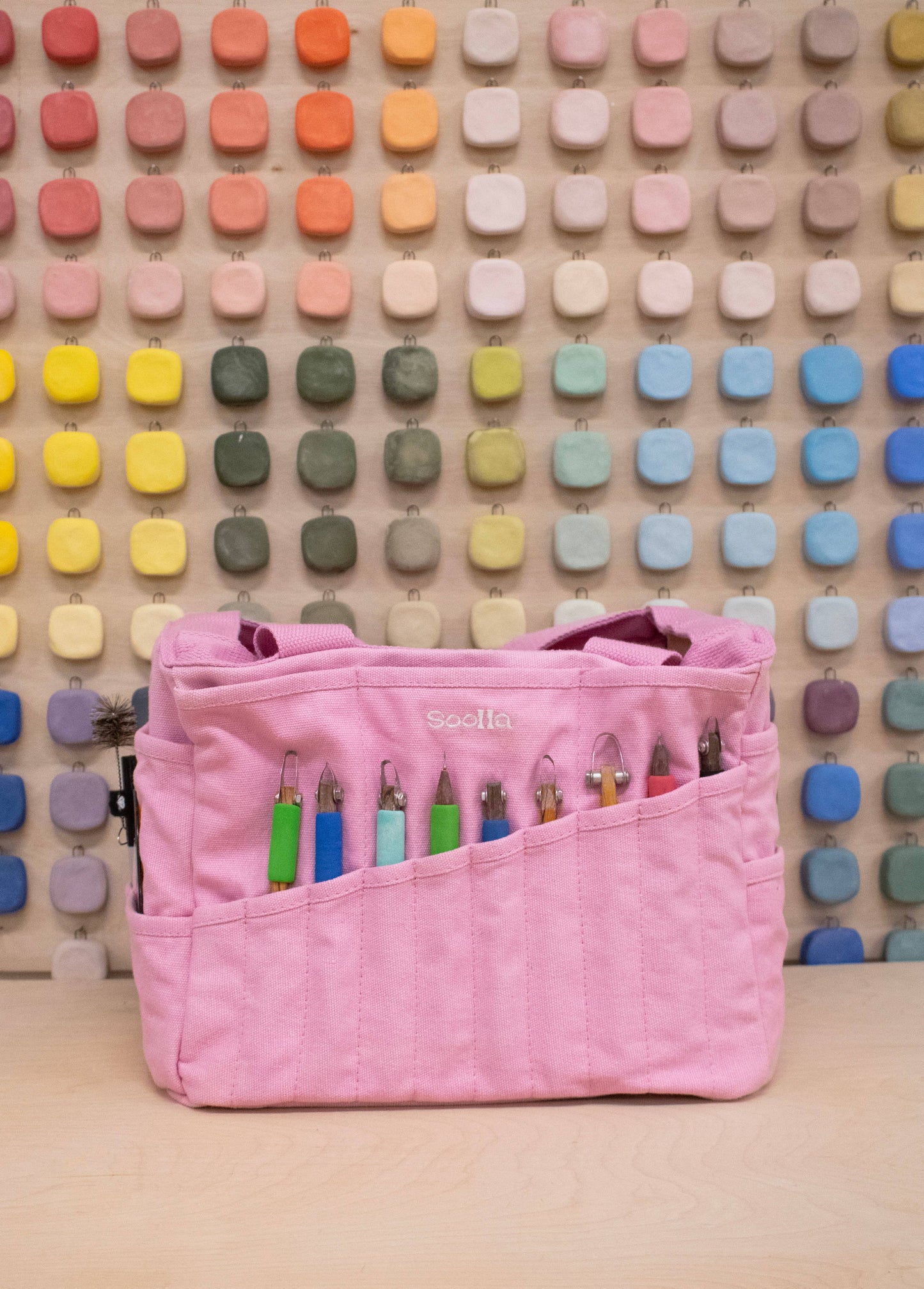 Soolla Soolla Studio Artist Bag, Flamingo, Stationery Project Bag