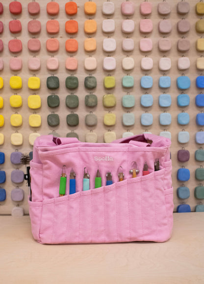 Soolla Soolla Studio Artist Bag, Flamingo, Stationery Project Bag