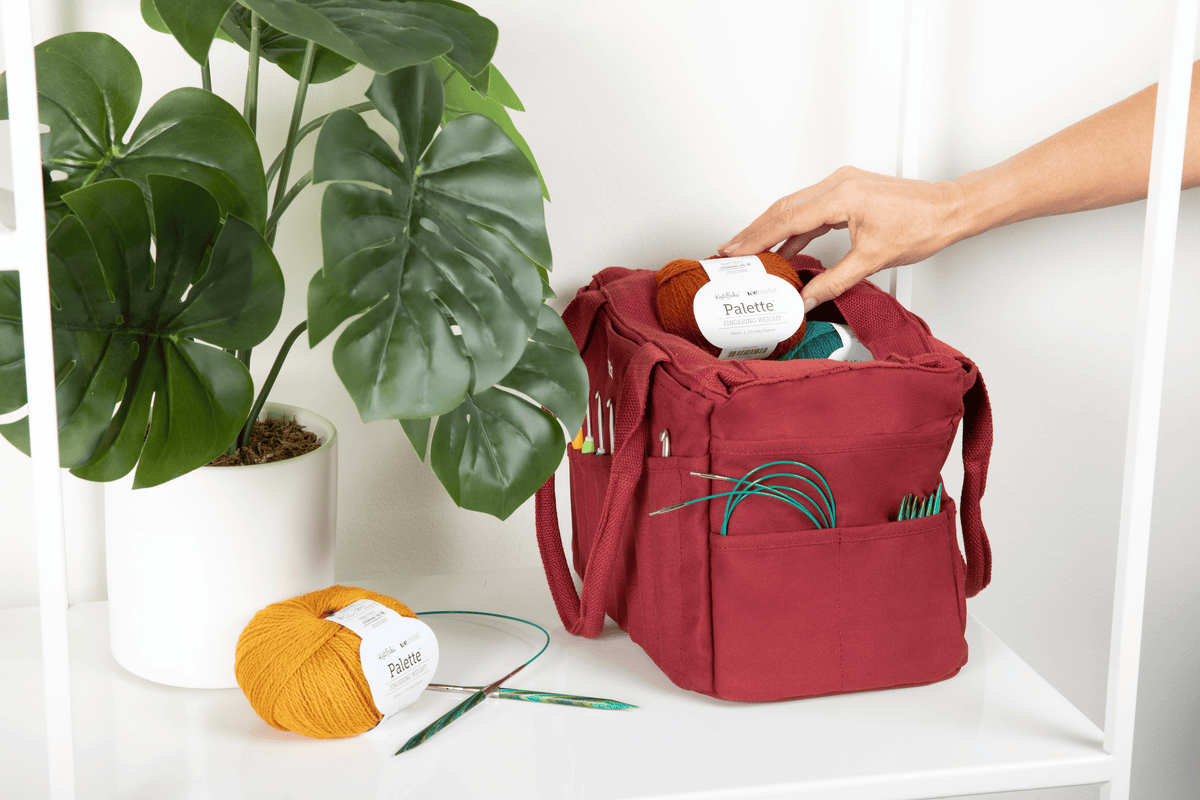 Soolla Soolla Studio Artist Bag, Sangria, Knitting Crochet Yarn Bag