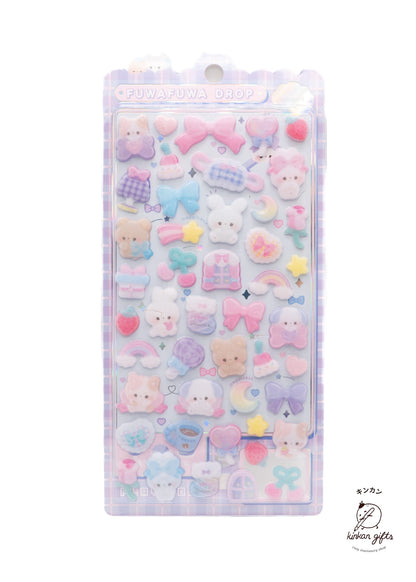 Spoon Inc. Decorative Stickers Animals Fuwafuwa Drop Seal - Flocky Seal